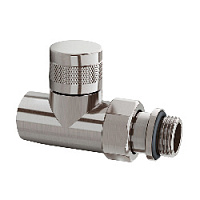 Дизайнерский клапан запорный прямой для радиатора 1/2" никель матовый 0672-1500NS00 S.R.Rubinetterie