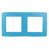 Дизайнерская рамка 2 местная, голубой, Б0019402 Эра, серия 12