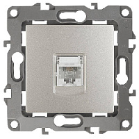 Дизайнерская розетка телефонная RJ-11, перламутр, Б0019345 Эра, серия 12