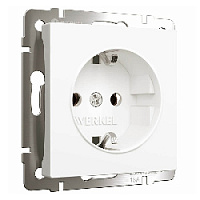 Дизайнерская розетка с заземлением, белый матовый, W1171061 Werkel