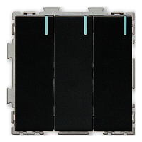 Дизайнерский выключатель с индикатором, черный, PL-W103-PBCM, CGSS, трехклавишный, проходной, серия Практика