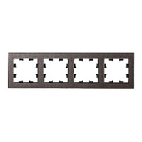 Дизайнерская рамка 4 местная, мокко, стекло, ATN320604 Schneider Electric, серия Atlas Design Nature