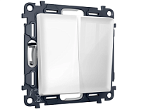 Комплект механизма 2-клавишного перекрестного выключателя , белый глянец, MA103030 Ambrella Volt, двухклавишный