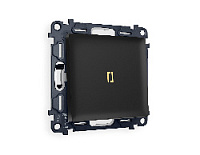 Комплект механизма 1-кл проходного выключателя с подсветкой 3200K мягкий теплый свет, черный матовый, MA802030 Ambrella Volt, одноклавишный