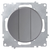 Дизайнерский выключатель, серый, 2172849 OneKeyElectro, трехклавишный