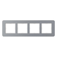 Дизайнерская рамка 4 местная, алюминий, струйная обработка, 10146074 Berker, серия Q.7