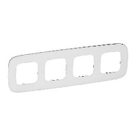 Дизайнерская рамка 4 местная, белое стекло, 755544 Legrand, серия Valena Allure