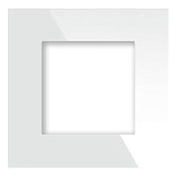 Дизайнерская рамка 1 местная, белый, стекло, GL-P101-WCG CGSS, серия Эстетика