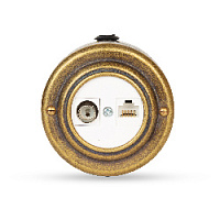 Розетка компьютерная RJ-45+TV кат. 5е с белой вставкой интернет, бронза 40401-1 Vintage-Brass