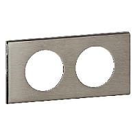 Дизайнерская рамка 2 местная, cталь фактурная, 069102 Legrand, серия Celiane