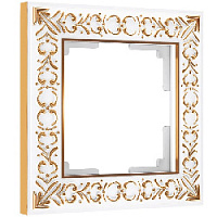 Дизайнерская рамка 1 местная, белое золото, алюминий, W0011523 Werkel