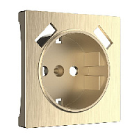 Накладка для розетки с заземлением + 2хUSB разъем A+A, шампань рифленый, W1179510 Werkel