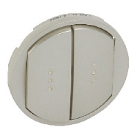 Двойная клавиша выключателя с подсветкой, титан, 068304 Legrand, серия Celiane