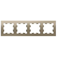 Дизайнерская рамка 4 местная, шампань, ATN000504 Schneider Electric, серия Atlas Design