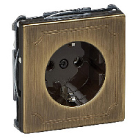 Механизм розетки с заземлением, античная латунь, MTN2301-4143 Schneider Electric, серия Merten Antique