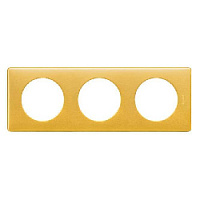 Дизайнерская рамка 3 местная, латунь, 068793 Legrand, серия Celiane