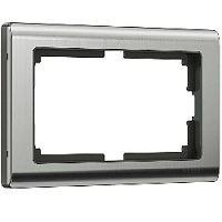 Дизайнерская рамка для двойной розетки, глянцевый никель, нержавеющая сталь, поликарбонат, W0081602 Werkel