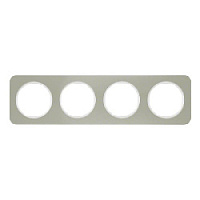 Дизайнерская рамка 4 местная, нержавеющая сталь/полярная белизна, 10142114 Berker, серия R.1