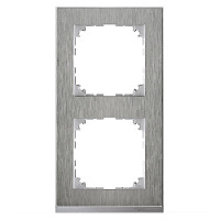 Дизайнерская рамка 2 местная, нержавеющая сталь/алюминий, MTN4020-3646 Schneider Electric, серия Merten System M-Pure Decor