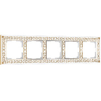 Дизайнерская рамка 5 местная, белое золото, алюминий, W0051523 Werkel