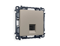 Комплект механизма компьютерной розетки RJ-45(8P8C) CAT6 с шторкой, серо-бежевый матовый, MA372010 Ambrella Volt