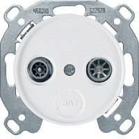Розетка телевизионная оконечная TV SAT FM, диапазон частот от 4 до 2400 MГц, полярная белизна, 12032089 + S4100 Berker