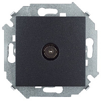 Дизайнерская розетка TV, графит, 1591475-038 Simon, одиночная, серия 15