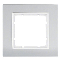 Дизайнерская рамка 1 местная, алюминий/полярная белизна, 10113904 Berker, серия B.3