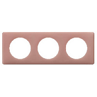 Дизайнерская рамка 3 местная, перкаль розе, 066763 Legrand, серия Celiane