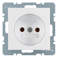 Дизайнерская розетка без заземления, полярная белизна, глянцевый, 6167038989 Berker, серия S.1