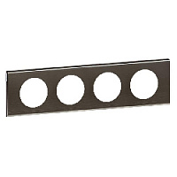 Дизайнерская рамка 4 местная, черный никель, 069034 Legrand, серия Celiane