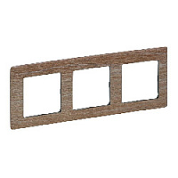 Дизайнерская рамка 3 местная, светлое дерево, 754183 Legrand, серия Valena Life