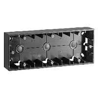 Коробка для открытого монтажа, 3 местная, графит, 1590753-038 Simon, серия 15