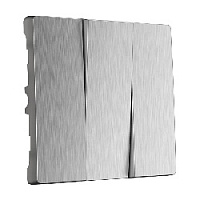Тройная клавиша выключателя серебряный рифленый, W1139009 Werkel