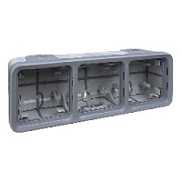 Подъемная коробка для наружного монтажа 3 местная, серый, 069680 Legrand, серия Plexo