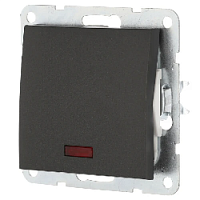 Дизайнерский выключатель с индикатором, черный бархат, 860408-1 LK Studio, одноклавишный проходной, серия LK60