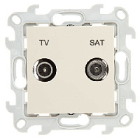 Дизайнерская розетка TV-R-SAT, слоновая кость, 2410485-031 Simon, проходная, серия 24 Harmonie