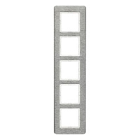 Дизайнерская рамка 5 местная, вертикальная, нержавеющая сталь с крацованной поверхностью, 10156083 Berker, серия Q.7