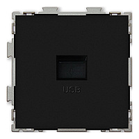 Дизайнерская розетка USB 2.1А, черный, PL-W201U-BCM CGSS, серия Практика