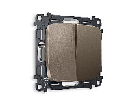 Комплект механизма 2-кл проходного выключателя, темная бронза матовый, MO633020 Ambrella Volt, двухклавишный