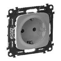 Дизайнерская розетка с заземлением, винт.зажим, алюминий,  Legrand, серия Valena Allure