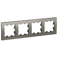 Дизайнерская рамка 4 местная, сталь, ATN000904 Schneider Electric, серия Atlas Design