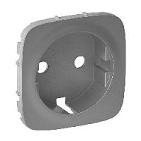Накладка для розетки с заземлением, алюминий, 755207 Legrand, серия Valena Allure