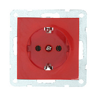 Дизайнерская розетка с заземлением, красный, 863107 LK Studio