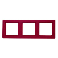 Дизайнерская рамка 3 местная, красный, бархатный лак, 10136062 Berker, серия Q.1