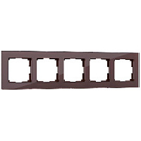 Дизайнерская рамка 5 местная, мокко, стекло, W0051118 Werkel