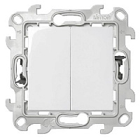 Дизайнерский выключатель Push&Go, белый, 2420398-030, Simon, двухклавишный, серия 24 Harmonie