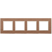 Дизайнерская рамка 4 местная, ясень, дерево, Б0034584 Эра, серия Elegance