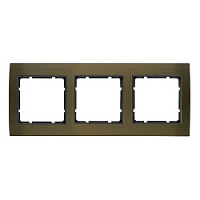 Дизайнерская рамка 3 местная, коричневый/антрацитовый, алюминий, 10133001 Berker, серия B.3