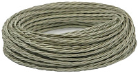 Ретро кабель витой электрический (50м) 2*0.75, титановый шелк, серия Twist, Interior Electric